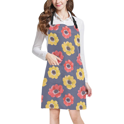 Anemone Pattern Print Design AM010 Apron with Pocket
