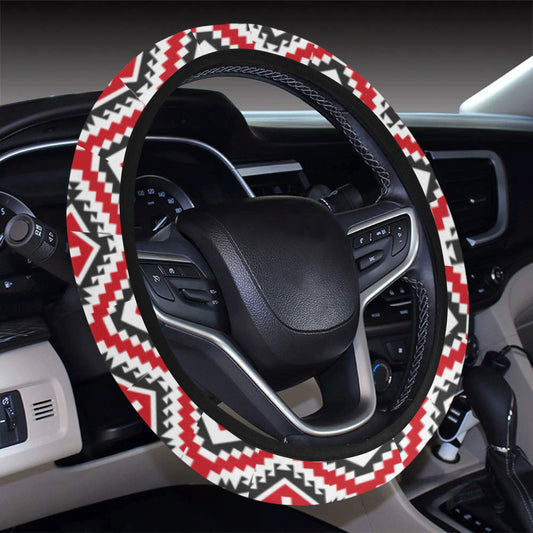 Native American Themed Tribal Print Steering Wheel Cover with Elastic Edge