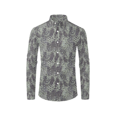 Camouflage Fern Pattern Print Design 05 Men's Long Sleeve Shirt