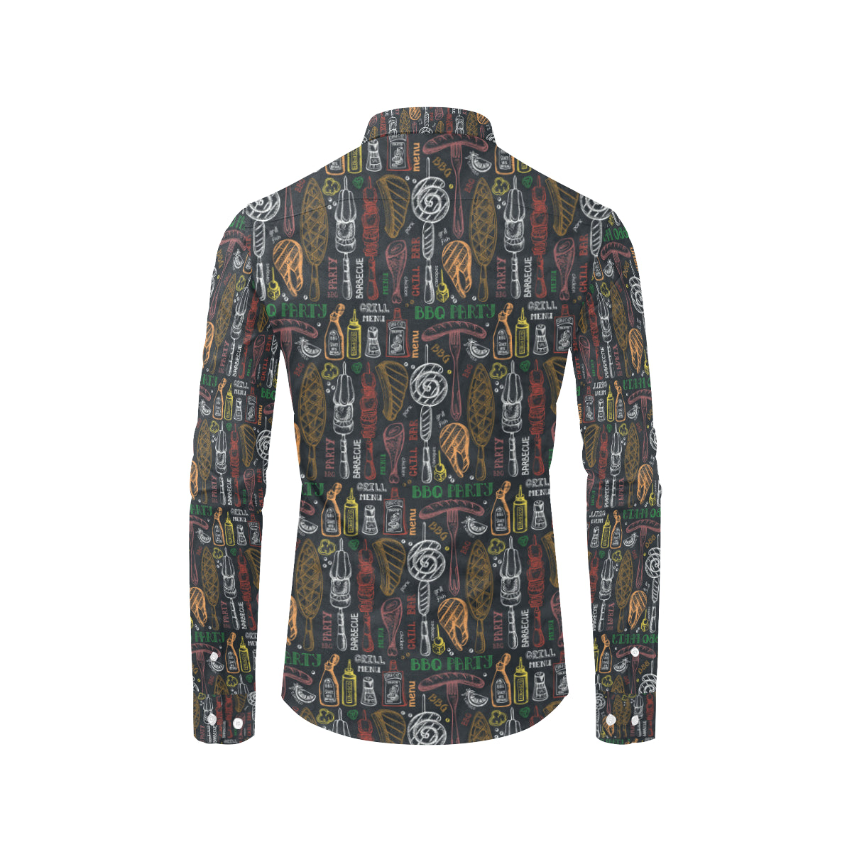 Barbecue Pattern Print Design 03 Men's Long Sleeve Shirt