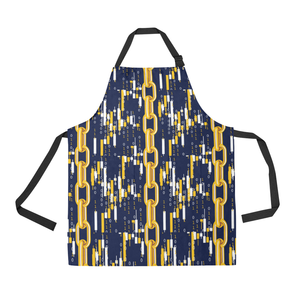 Cryptocurrency Chain Pattern Print Design 03 Apron with Pocket