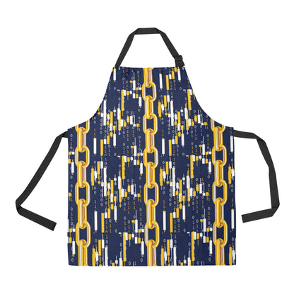 Cryptocurrency Chain Pattern Print Design 03 Apron with Pocket
