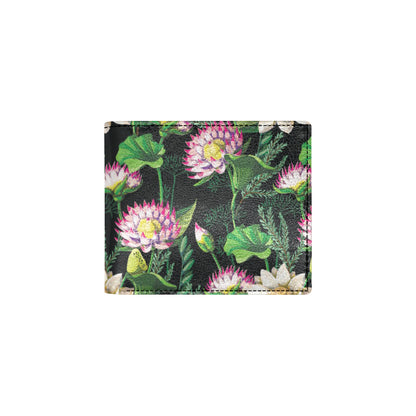 Water Lily Pattern Print Design WL010 Men's ID Card Wallet