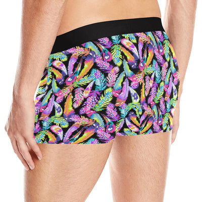 Neon Feather Pattern Print Design A02 Men's Boxer Briefs