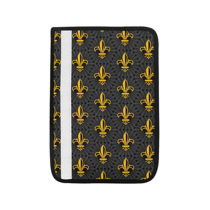 Fleur De Lis Gold Pattern Print Design 01 Car Seat Belt Cover