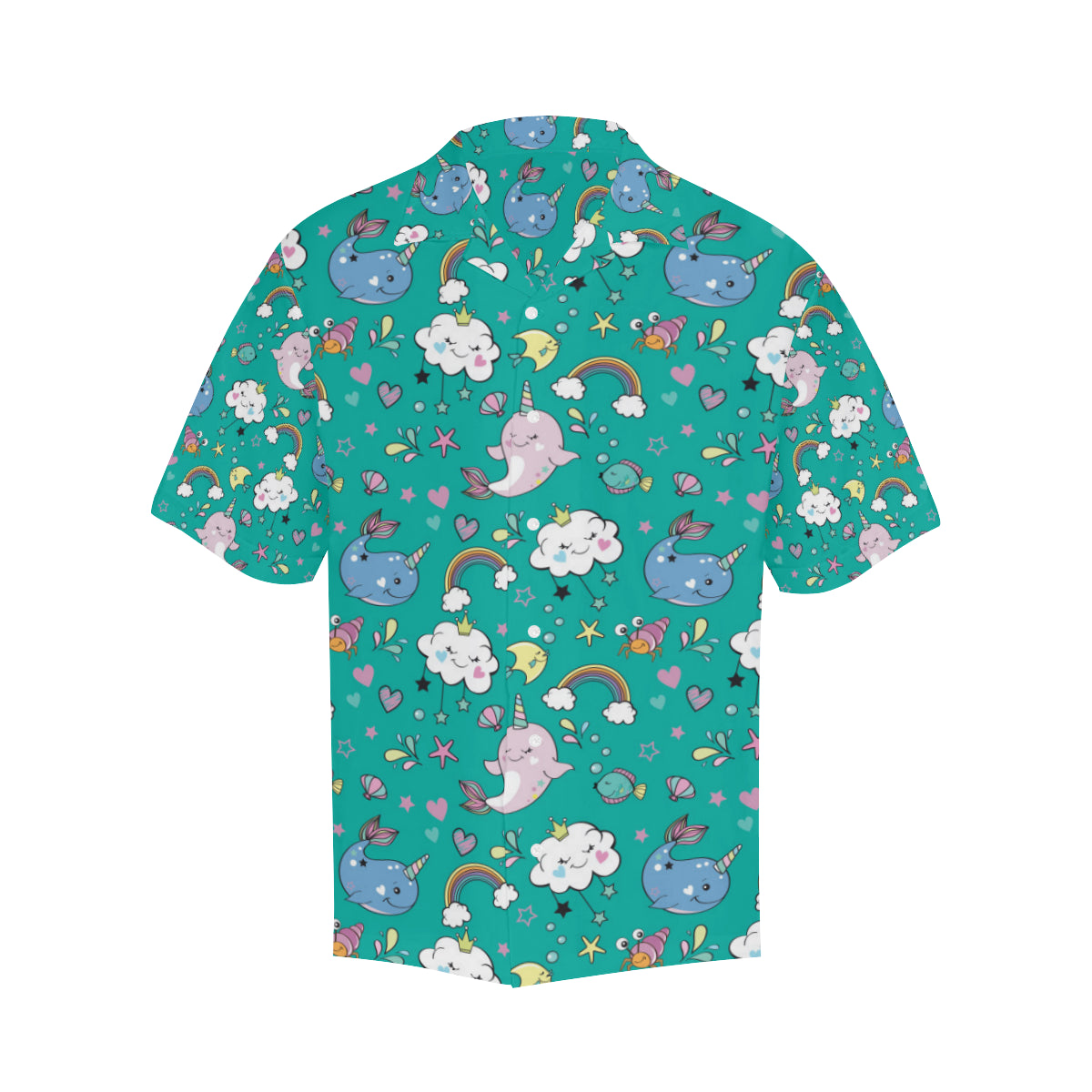 Narwhal Pattern Print Design 04 Men's Hawaiian Shirt