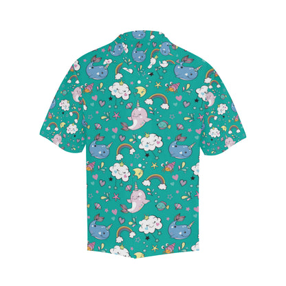 Narwhal Pattern Print Design 04 Men's Hawaiian Shirt