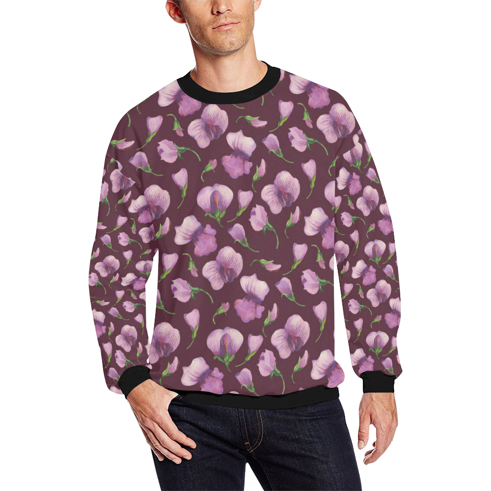 Peony Pattern Print Design PE010 Men Long Sleeve Sweatshirt
