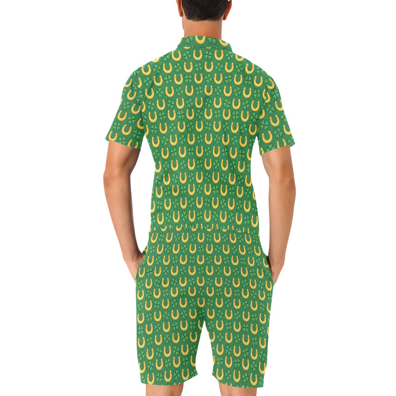 Shamrock Horseshoes Print Pattern Men's Romper