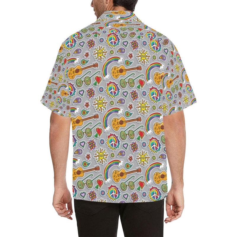 Hippie Print Design LKS306 Men's Hawaiian Shirt