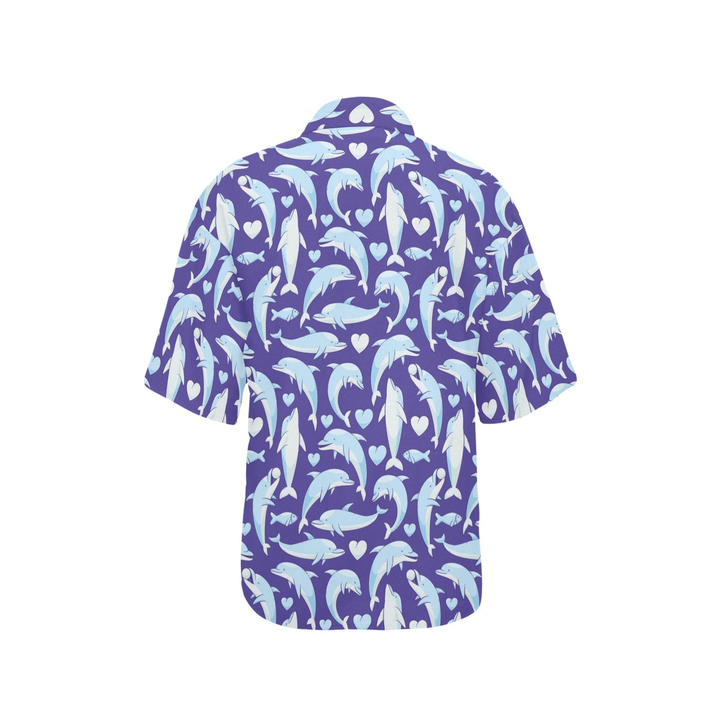 Dolphin Smile Print Pattern Women's Hawaiian Shirt