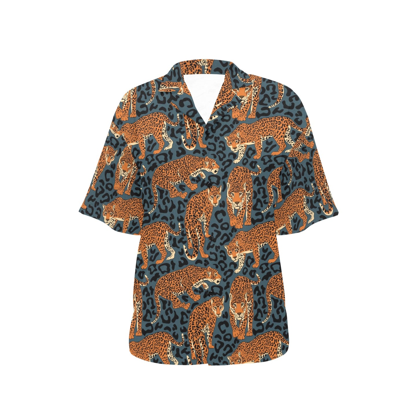 Jaguar Pattern Print Design 04 Women's Hawaiian Shirt