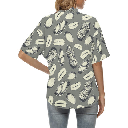 Peanut Pattern Print Design A01 Women's Hawaiian Shirt