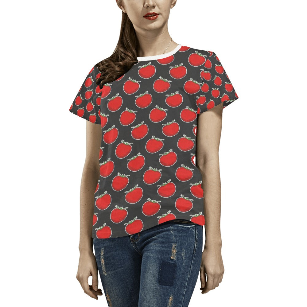 Tomato Print Design LKS306 Women's  T-shirt