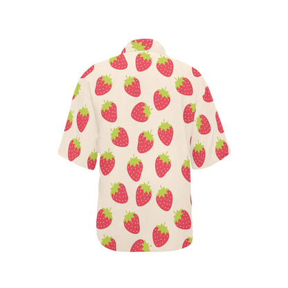 Strawberry Pattern Print Design SB02 Women's Hawaiian Shirt