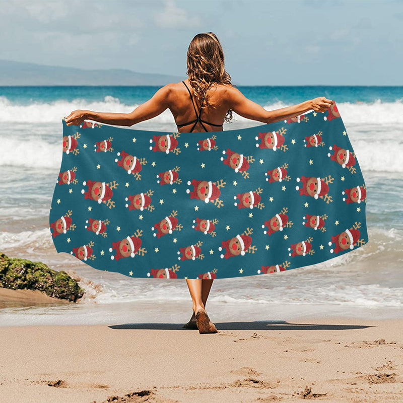Reindeer Print Design LKS406 Beach Towel 32" x 71"