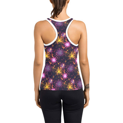 Firework Print Design LKS303 Women's Racerback Tank Top
