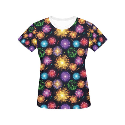 Firework Print Design LKS305 Women's  T-shirt