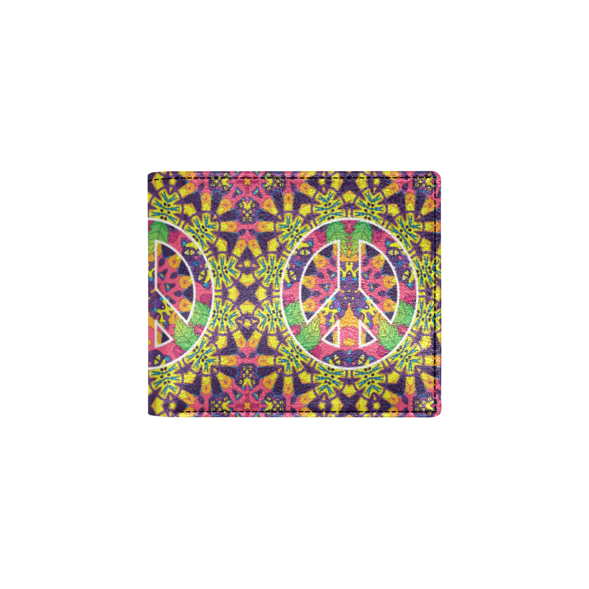 Peace Sign Pattern Print Design A04 Men's ID Card Wallet