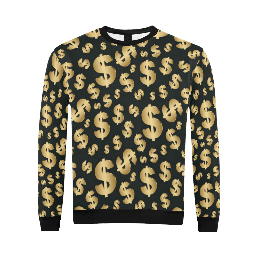 Dollar Pattern Print Design DO04 Men Long Sleeve Sweatshirt