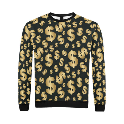 Dollar Pattern Print Design DO04 Men Long Sleeve Sweatshirt