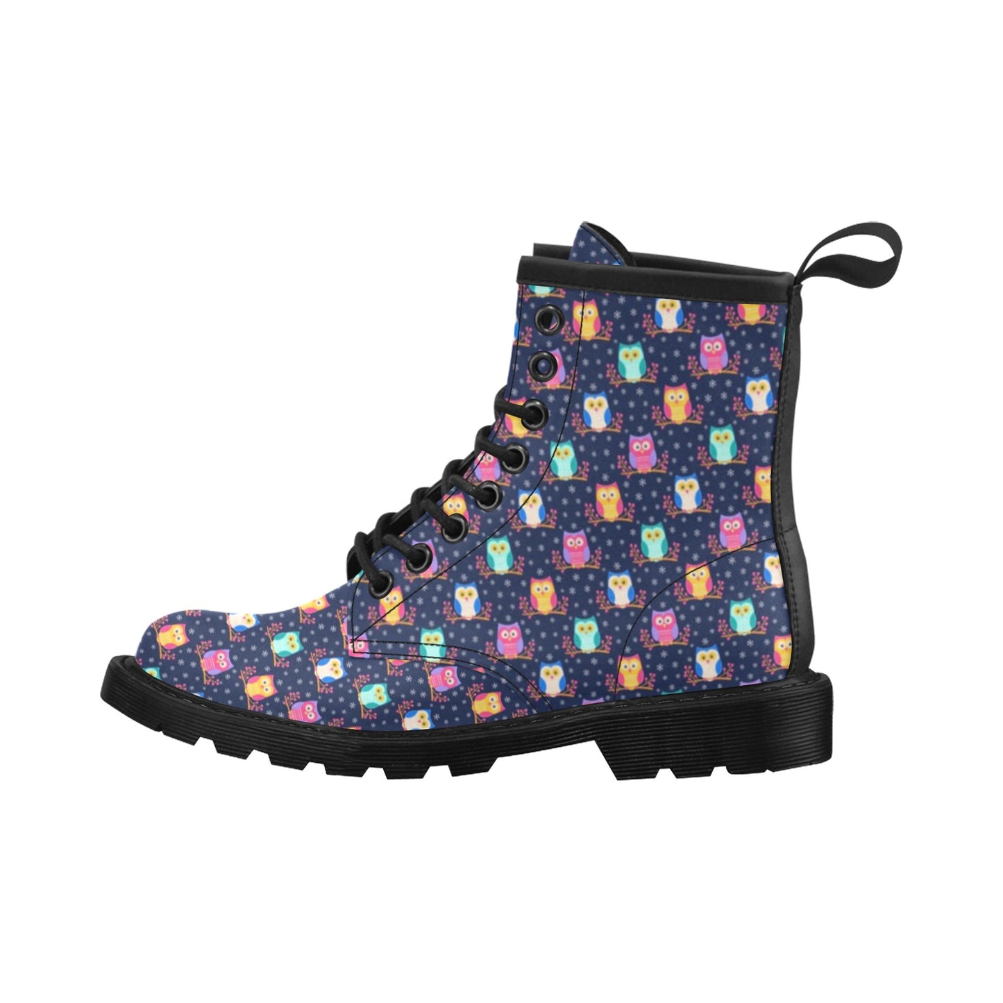 Owl Cute Themed Design Print Women's Boots
