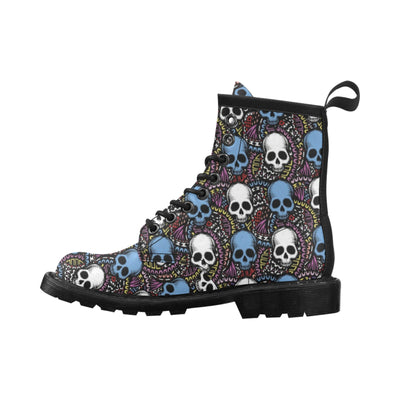 Skull Print Design LKS305 Women's Boots