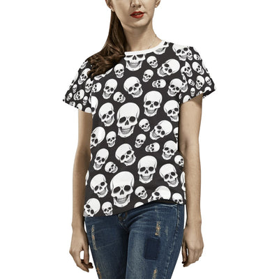 Skull Print Design LKS301 Women's  T-shirt