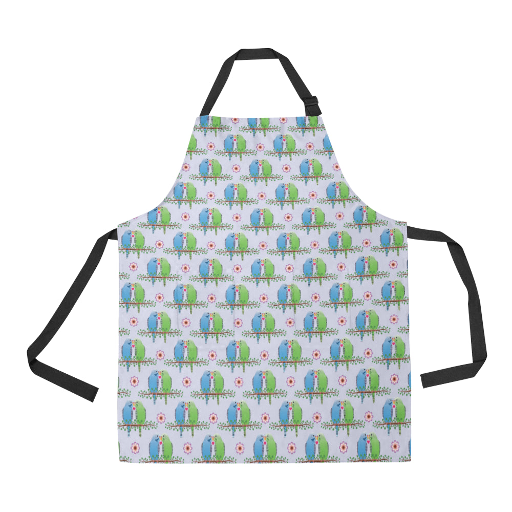 Budgerigar Pattern Print Design 05 Apron with Pocket