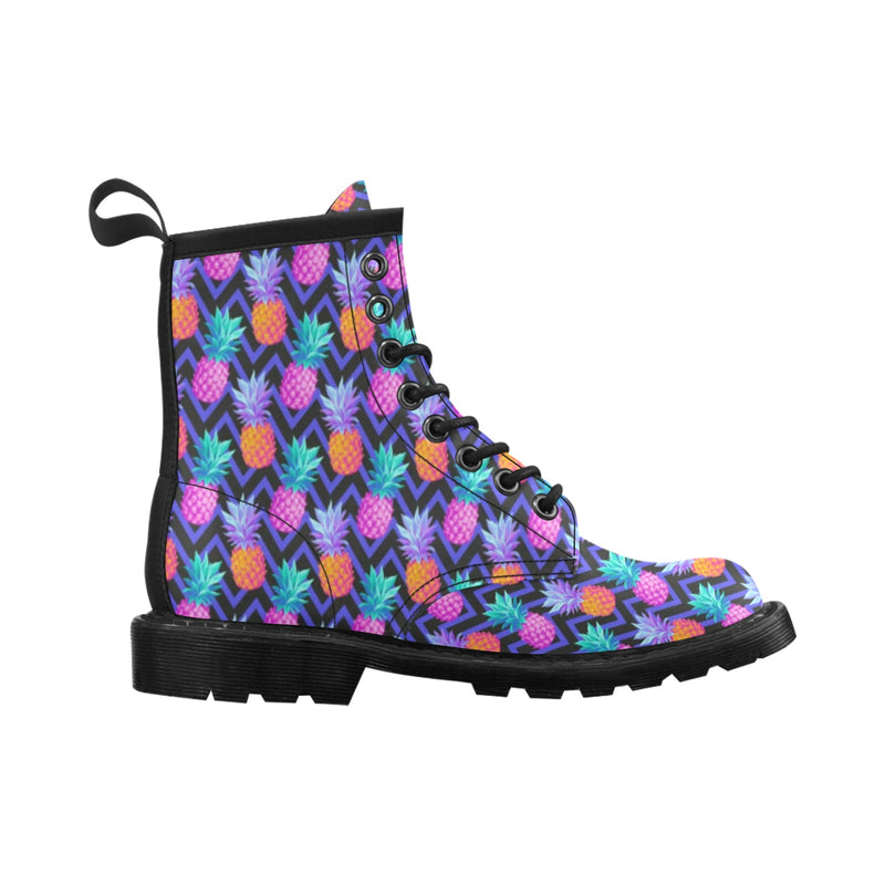 Pineapple Color Art Pattern Women's Boots