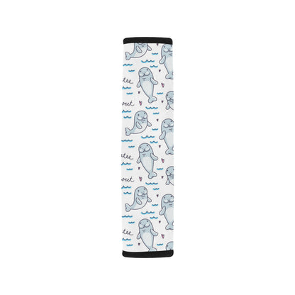 Manatee Baby Pattern Print Design 03 Car Seat Belt Cover