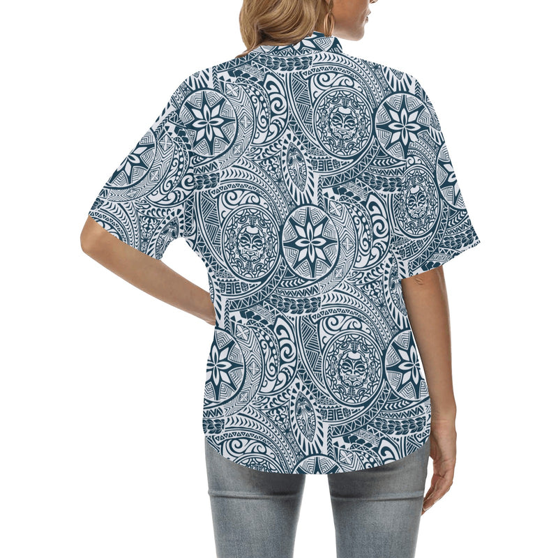 Polynesian Pattern Print Design A03 Women's Hawaiian Shirt