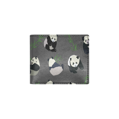 Panda Pattern Print Design A06 Men's ID Card Wallet