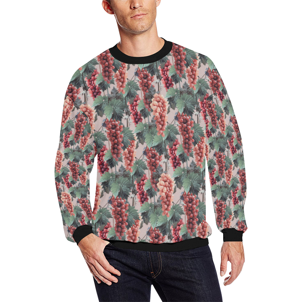 Grape Pattern Print Design GP01 Men Long Sleeve Sweatshirt