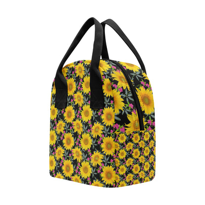 Sunflower Pattern Print Design SF014 Insulated Lunch Bag