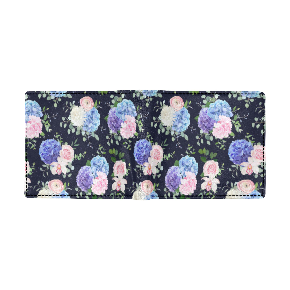 Hydrangea Pattern Print Design HD01 Men's ID Card Wallet