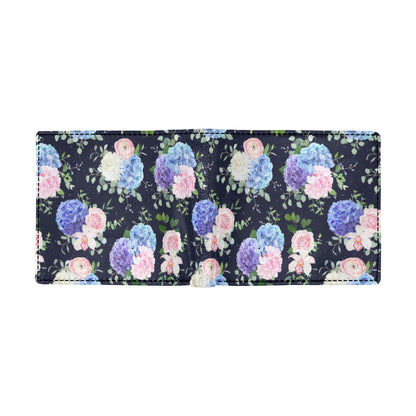 Hydrangea Pattern Print Design HD01 Men's ID Card Wallet