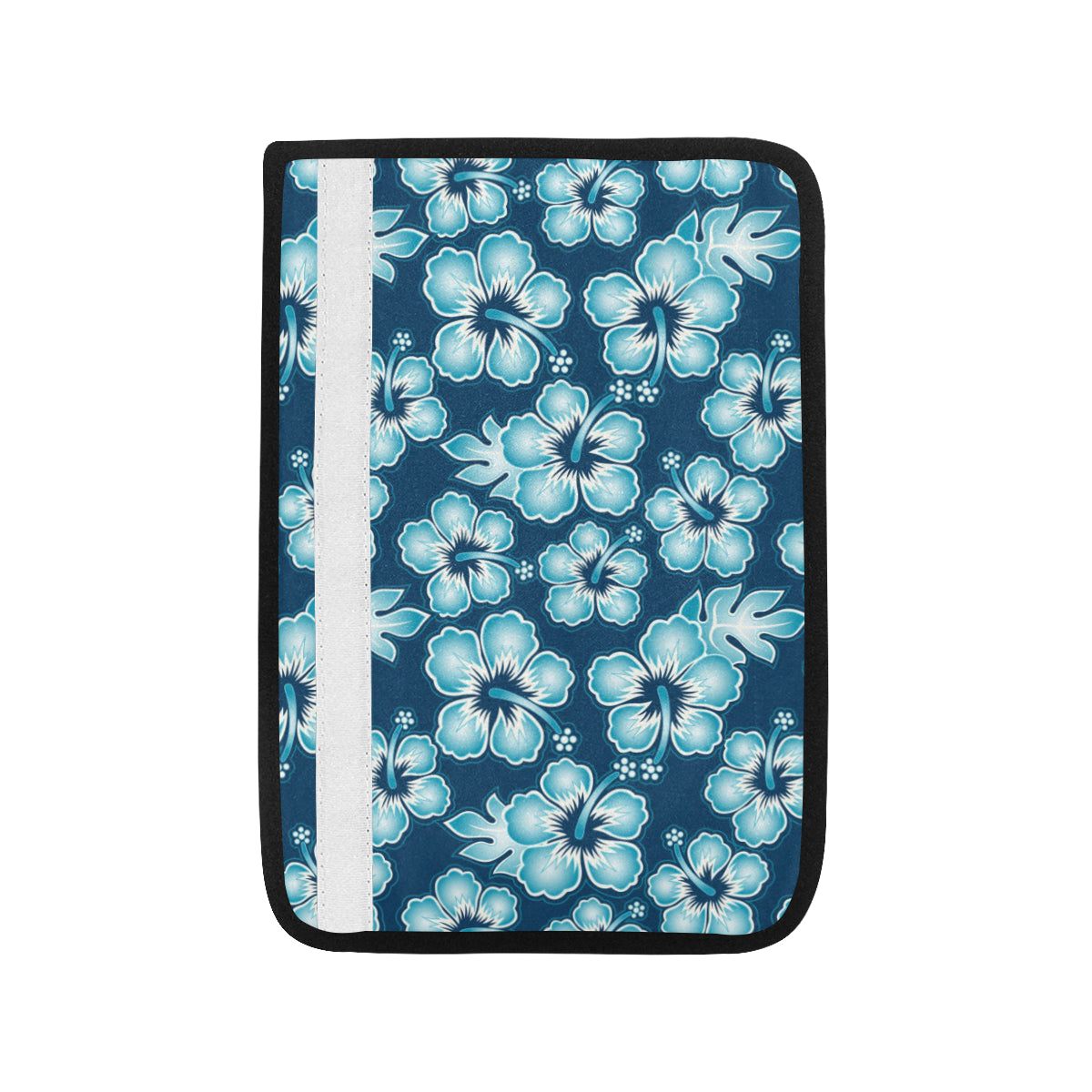 Blue Hibiscus Pattern Print Design HB011 Car Seat Belt Cover