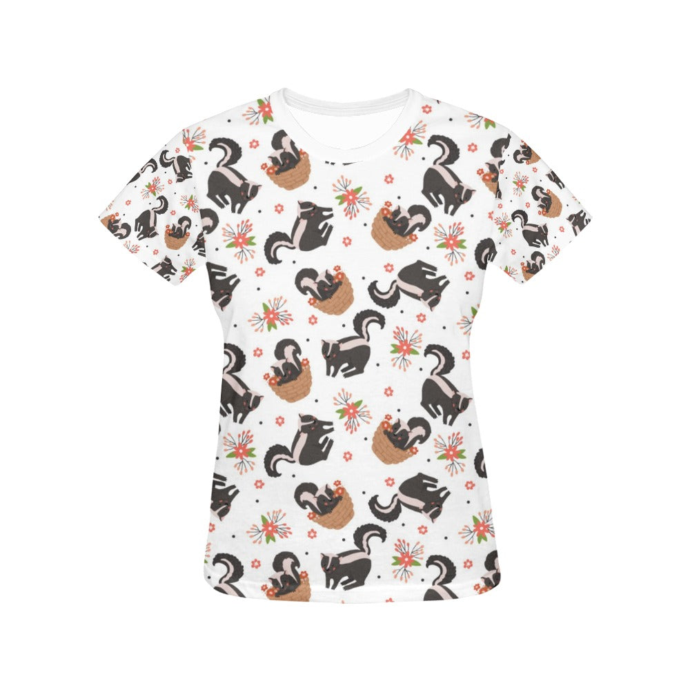 Skunk Print Design LKS304 Women's  T-shirt