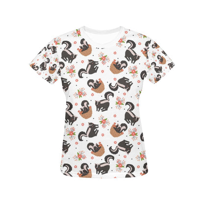 Skunk Print Design LKS304 Women's  T-shirt