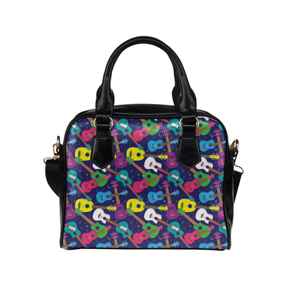 Ukulele Pattern Print Design 02 Shoulder Handbag