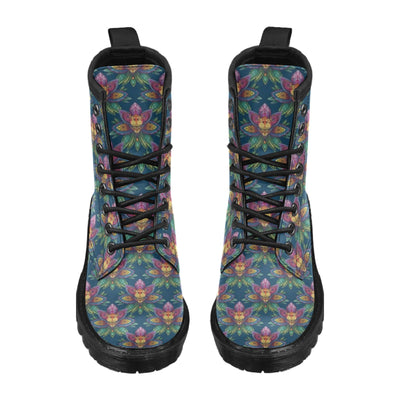 lotus Boho Pattern Print Design LO04 Women's Boots