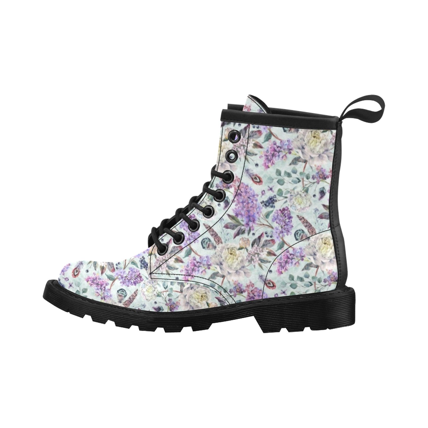Lilac Pattern Print Design LI06 Women's Boots