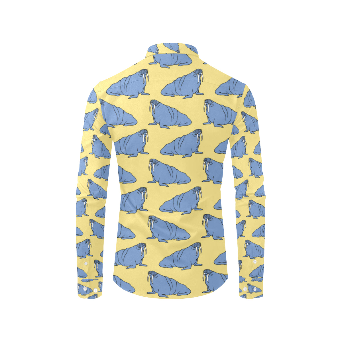 Walrus Pattern Print Design 02 Men's Long Sleeve Shirt