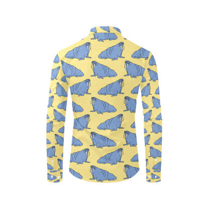 Walrus Pattern Print Design 02 Men's Long Sleeve Shirt