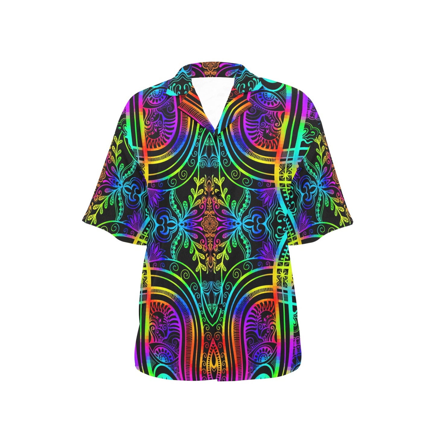 Neon Trible Rainbow Pattern Print Design A01 Women's Hawaiian Shirt