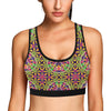 Peace Sign Pattern Print Design A04 Sports Bra