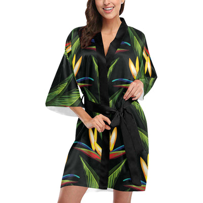 Bird Of Paradise Pattern Print Design BOP012 Women Kimono Robe