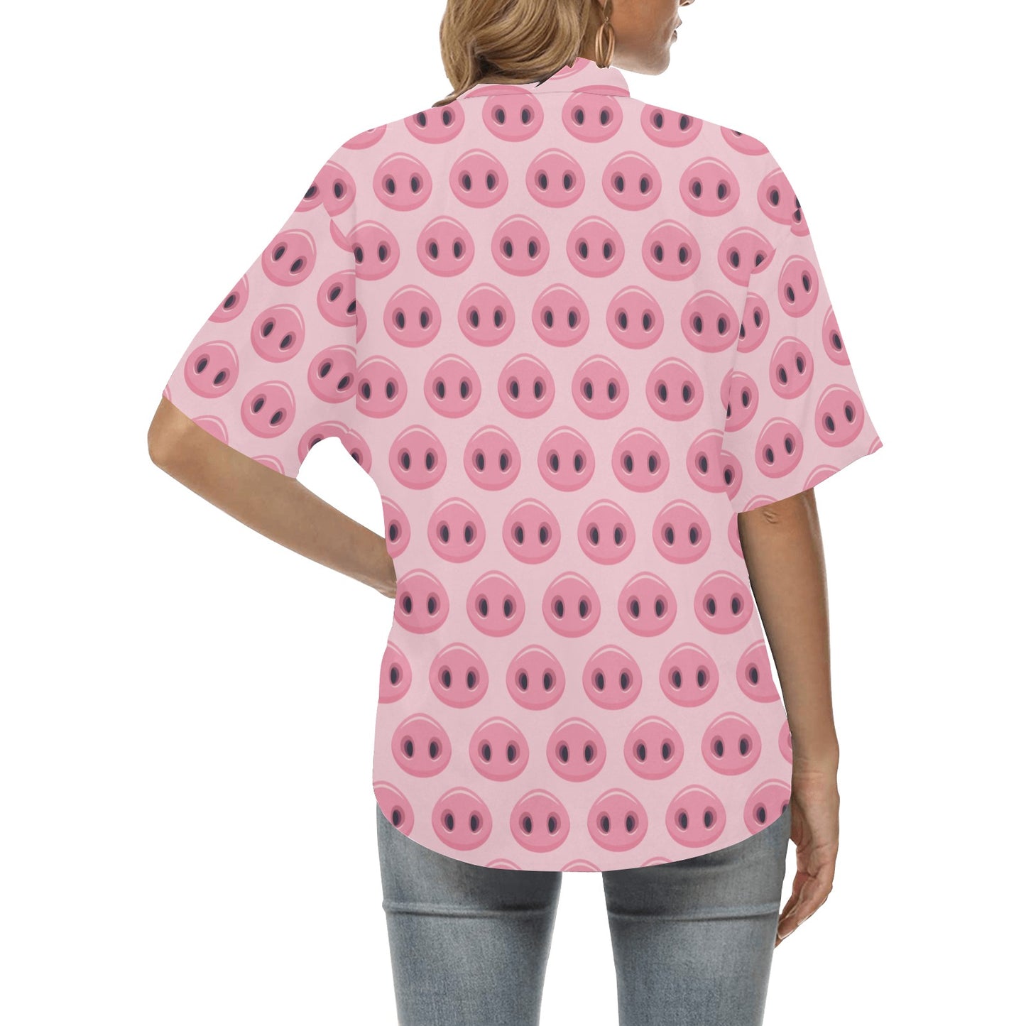 Pig Print Design LKS401 Women's Hawaiian Shirt