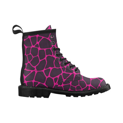 Giraffe Pink Background Texture Print Women's Boots